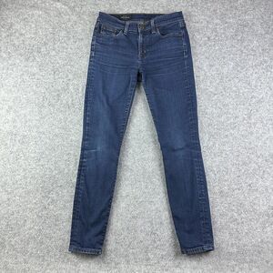 J Crew Toothpick Jeans Womens 27 Blue Dark Wash Cropped Basic Everyday Denim*